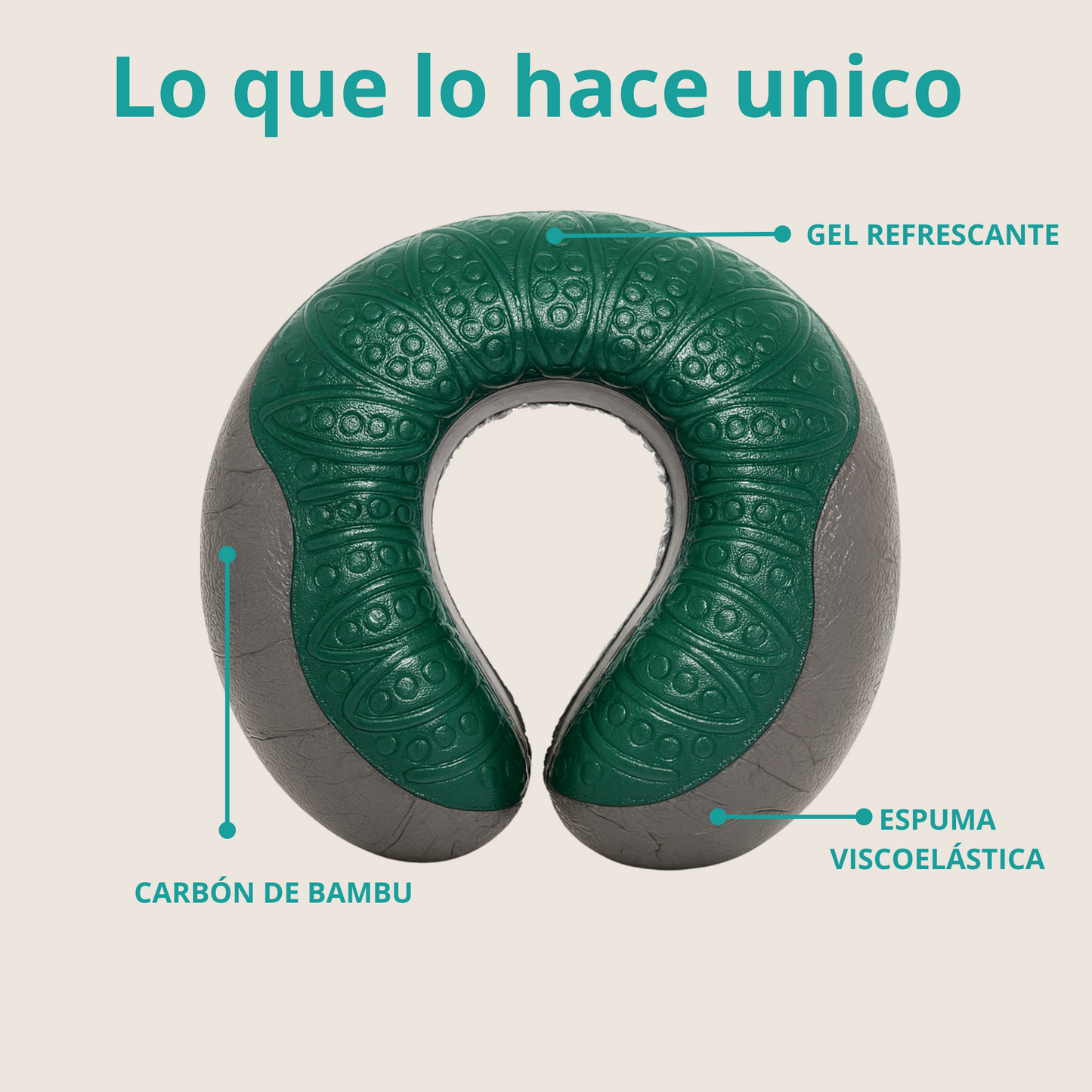 BambooCool™ - Almohada de Viaje con Espuma Viscoelástica y Gel Refrescante