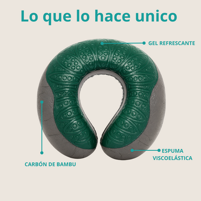 BambooCool™ - Almohada de Viaje con Espuma Viscoelástica y Gel Refrescante