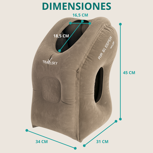 Travelsky® Air Sleeper - Almohada Inflable Ergonómica