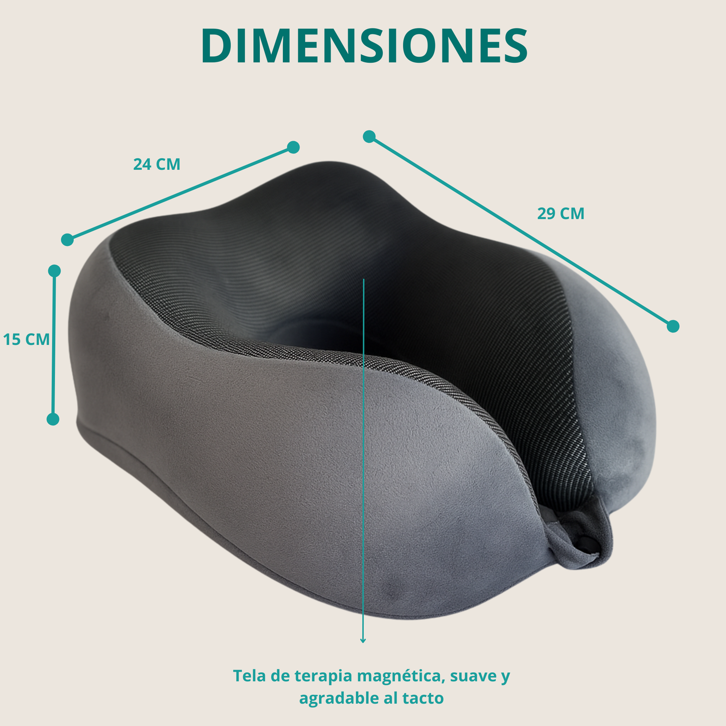 almohada de viaje neckrest kaia travel dimensiones