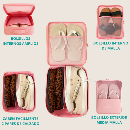 interior del bolso de viaje para zapatos shoekeeper con separadores