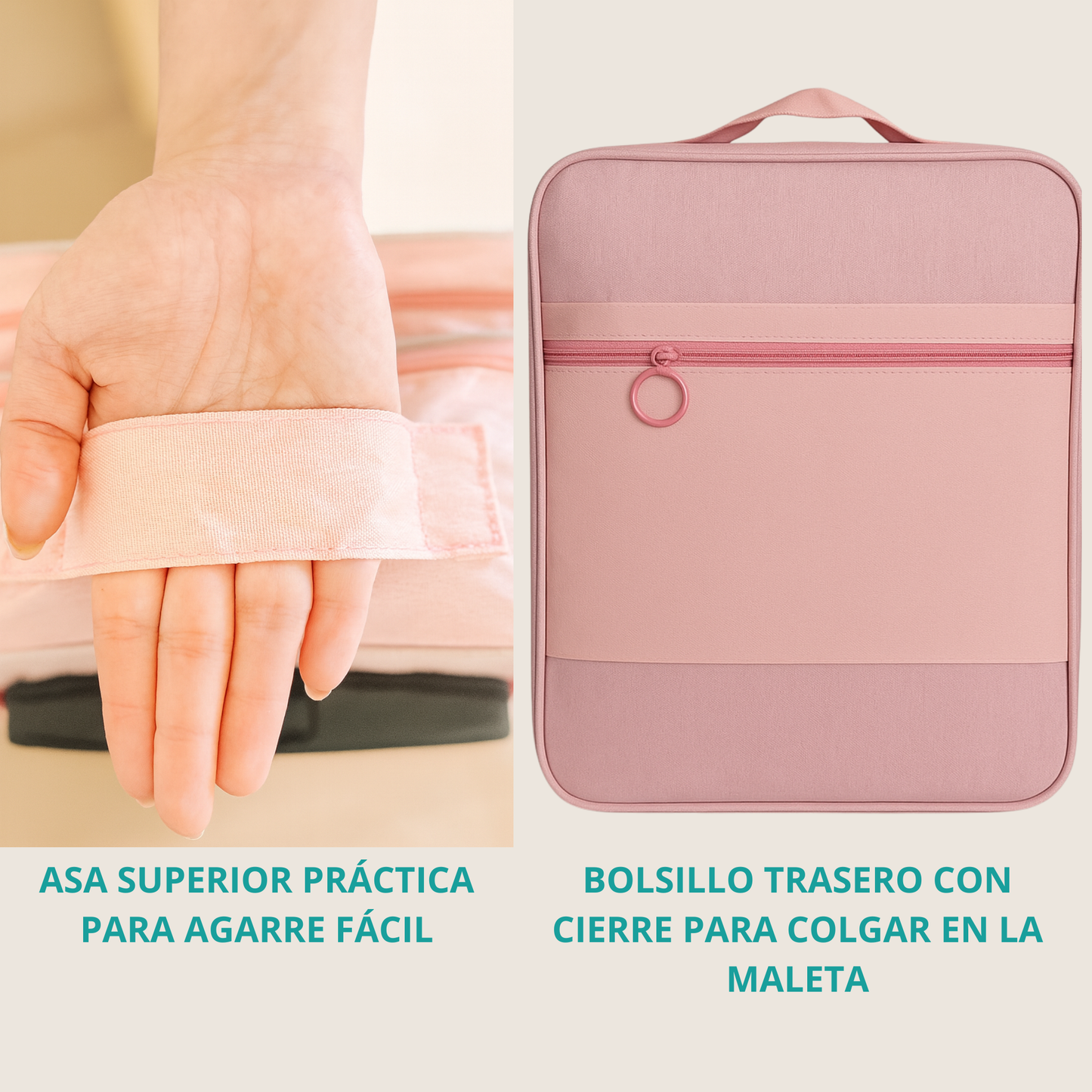 asa y agarre del bolso shoekeeper para colgar en la maleta