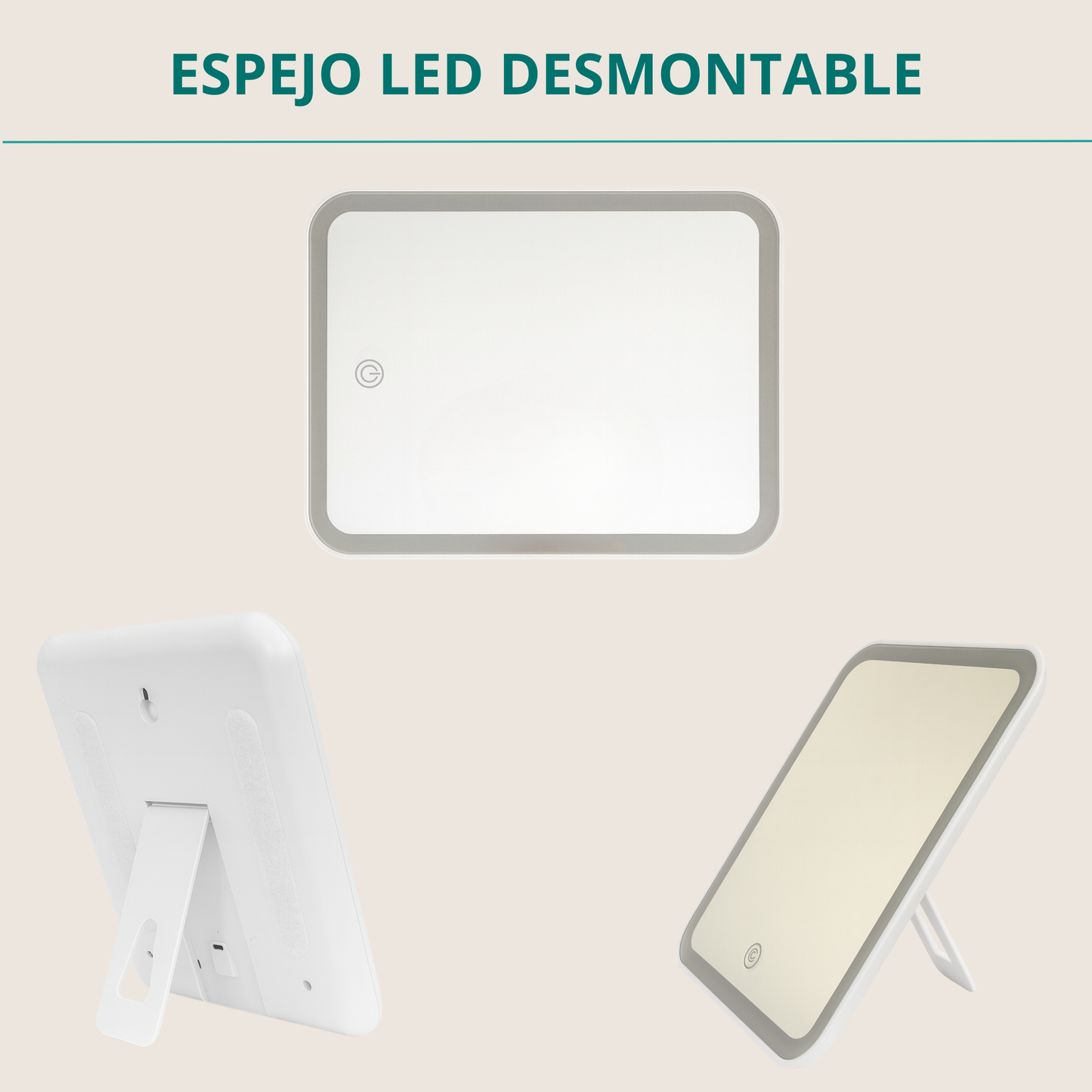 Espejo led desmontable del cosmetiquero glowcase