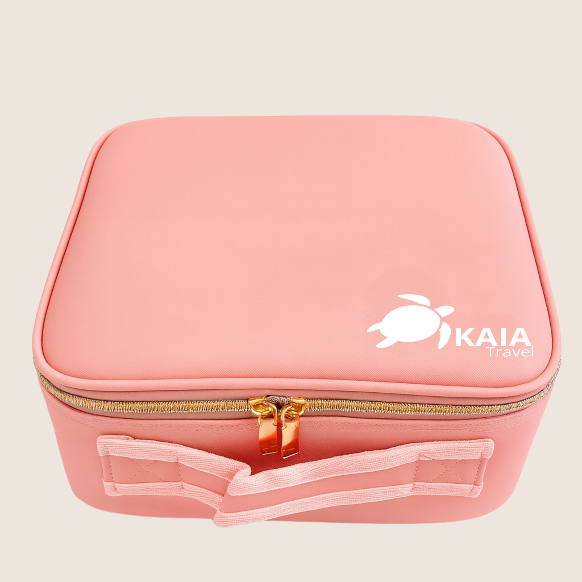 cosmetiquero con espejo led glowcase kaia travel frontal color rosa