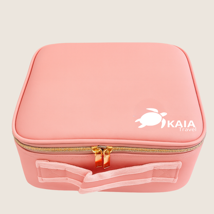cosmetiquero con espejo led glowcase kaia travel frontal color rosa