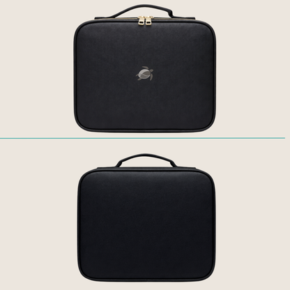 Cosmetiquero glowcase posición frontal y trasera