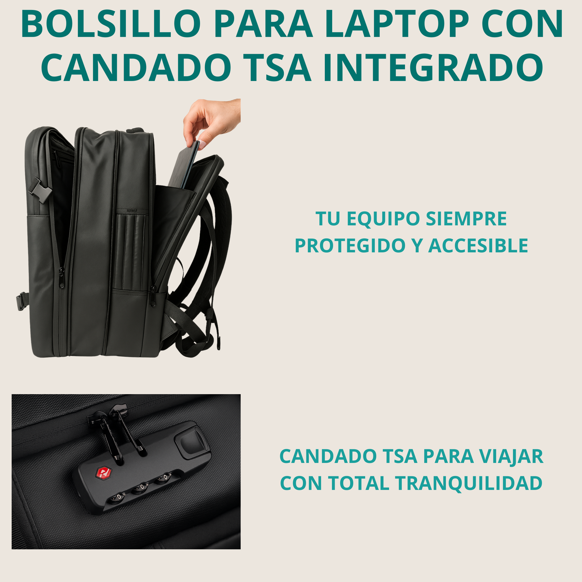 mochila airlock pro con candado tsa para viajes