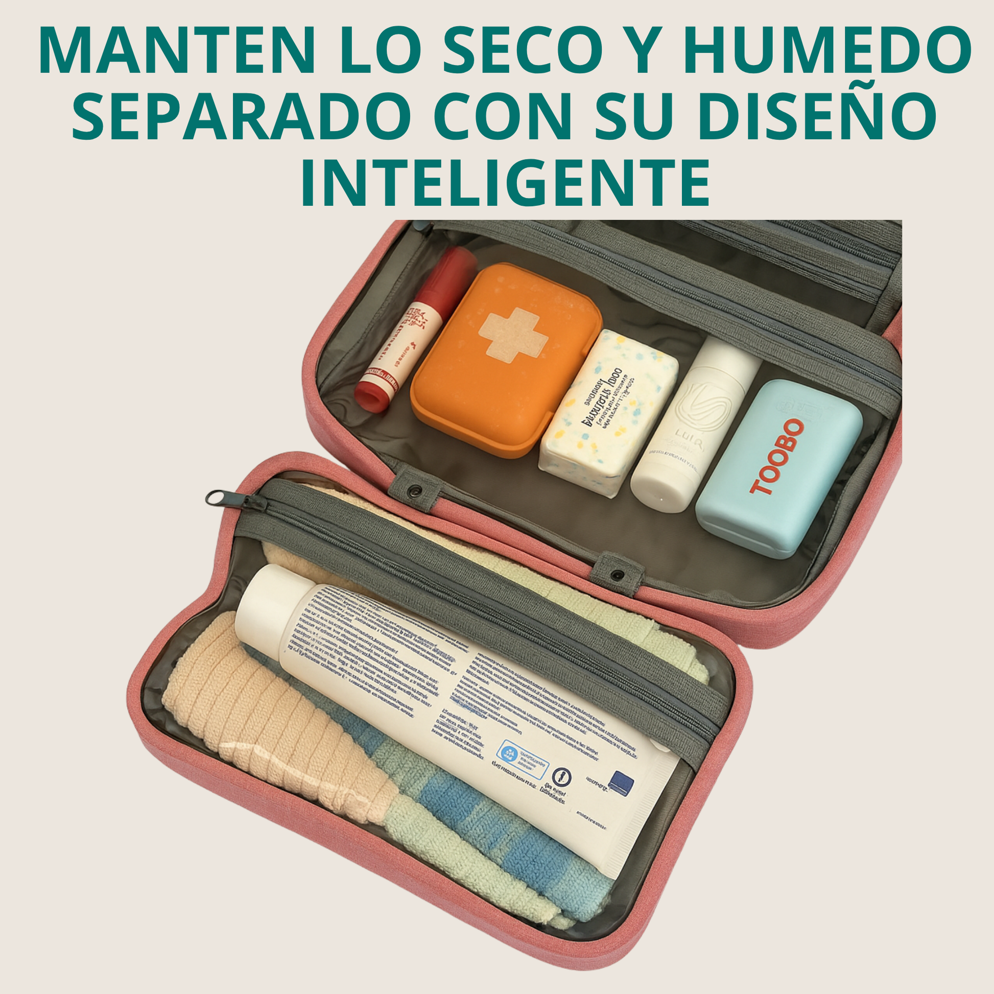 zona humeda del neceser colgante de viaje hangbang