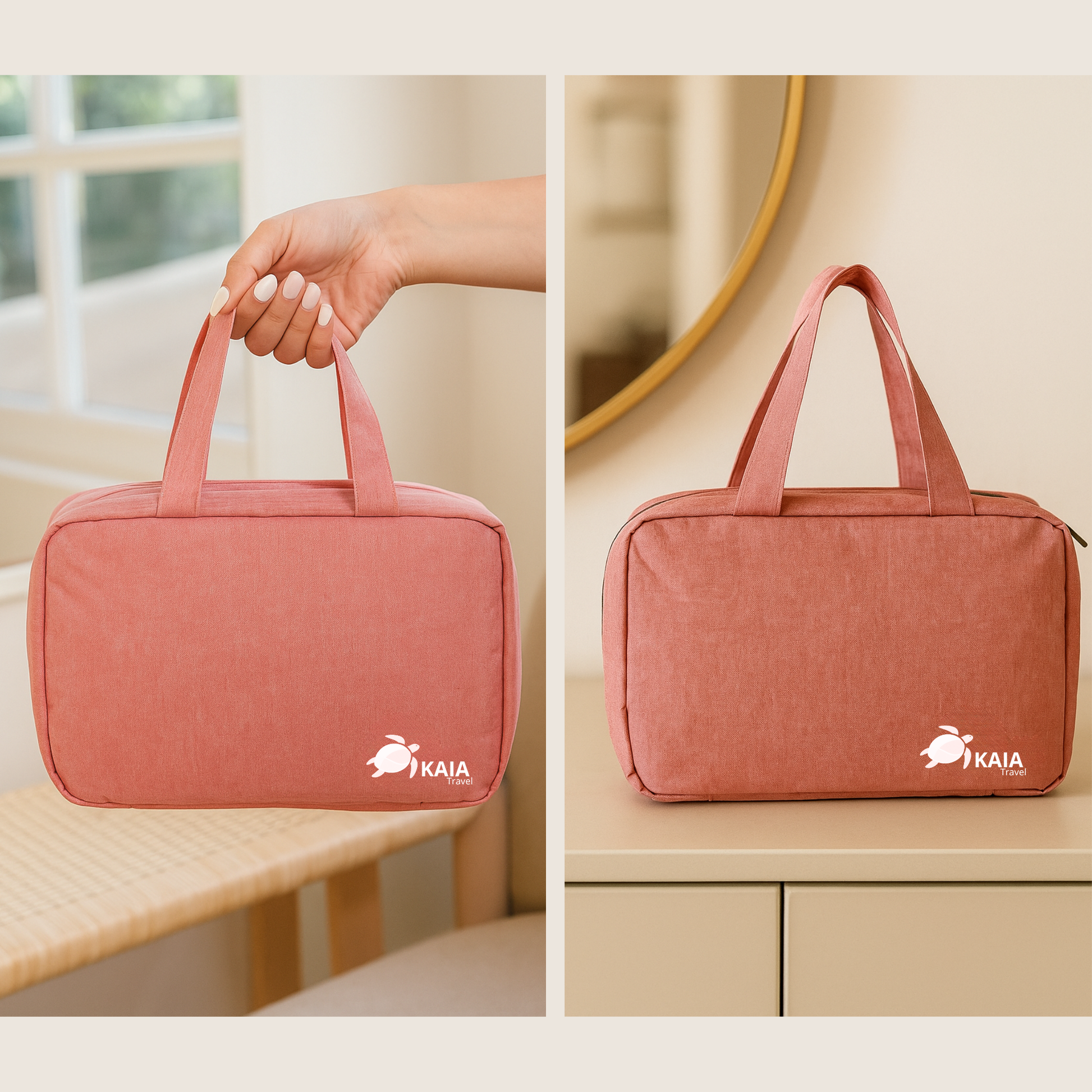 neceser colgante de viaje hangbang colgado en baño