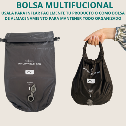 bolsa portatil del reposapies inflable airrest para inflado